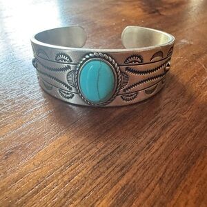 Silver and Turquoise Cuff Bracelet